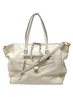 619748AE (S6) Louis Vuitton Crossbody Bag Lumineuse PM White Monogram Empreinte